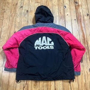 VTG Mac Tools 3 in 1 Jacket Mens Large Black Red Nylon Shell Fleece Hood *READ*‎
